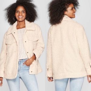 Knox rose - Long sleeve Sherpa jacket with pockets